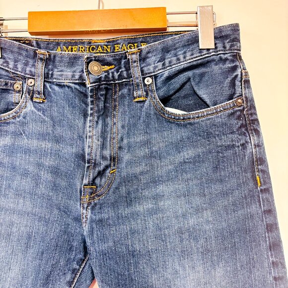 AMERICAN EAGLE Dark Wash Slim Jeans | Men’s Blue Faded Denim | Size 30x30 * - Picture 7 of 10